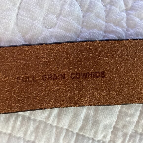 Levi’s Cowhide Leather Brown Belt Men’s Size 34 With Decorative Cutouts & Silver - Picture 10 of 16